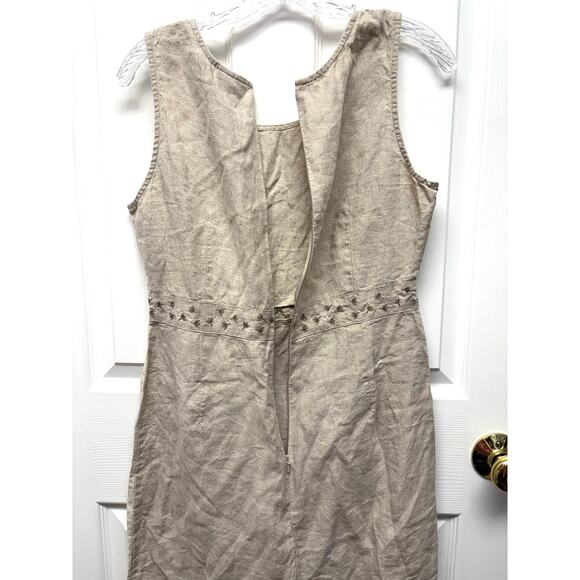 LL Bean Dress Linen Fit Flare
Embroidered, Sleeveless Women's Size 6 - Picture 5 of 6